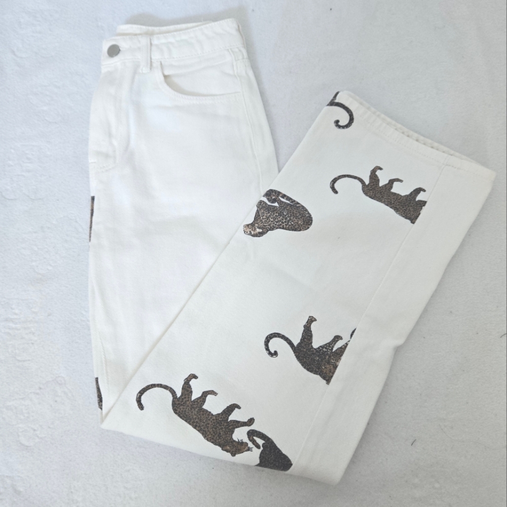 XS wide leg jeans white